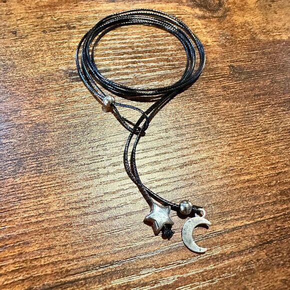 Handcrafted Boho Hippie Black Cord Moon & Sun Anklet , Gift Box - Picture 4 of 4